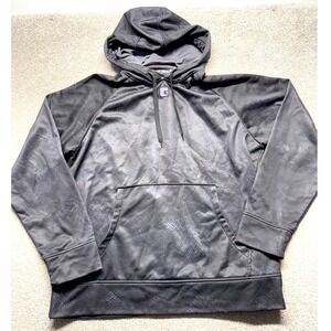 AND1 Mens Black Geometric Pattern Hoodie Sweatshirt‎ Pullover Size L